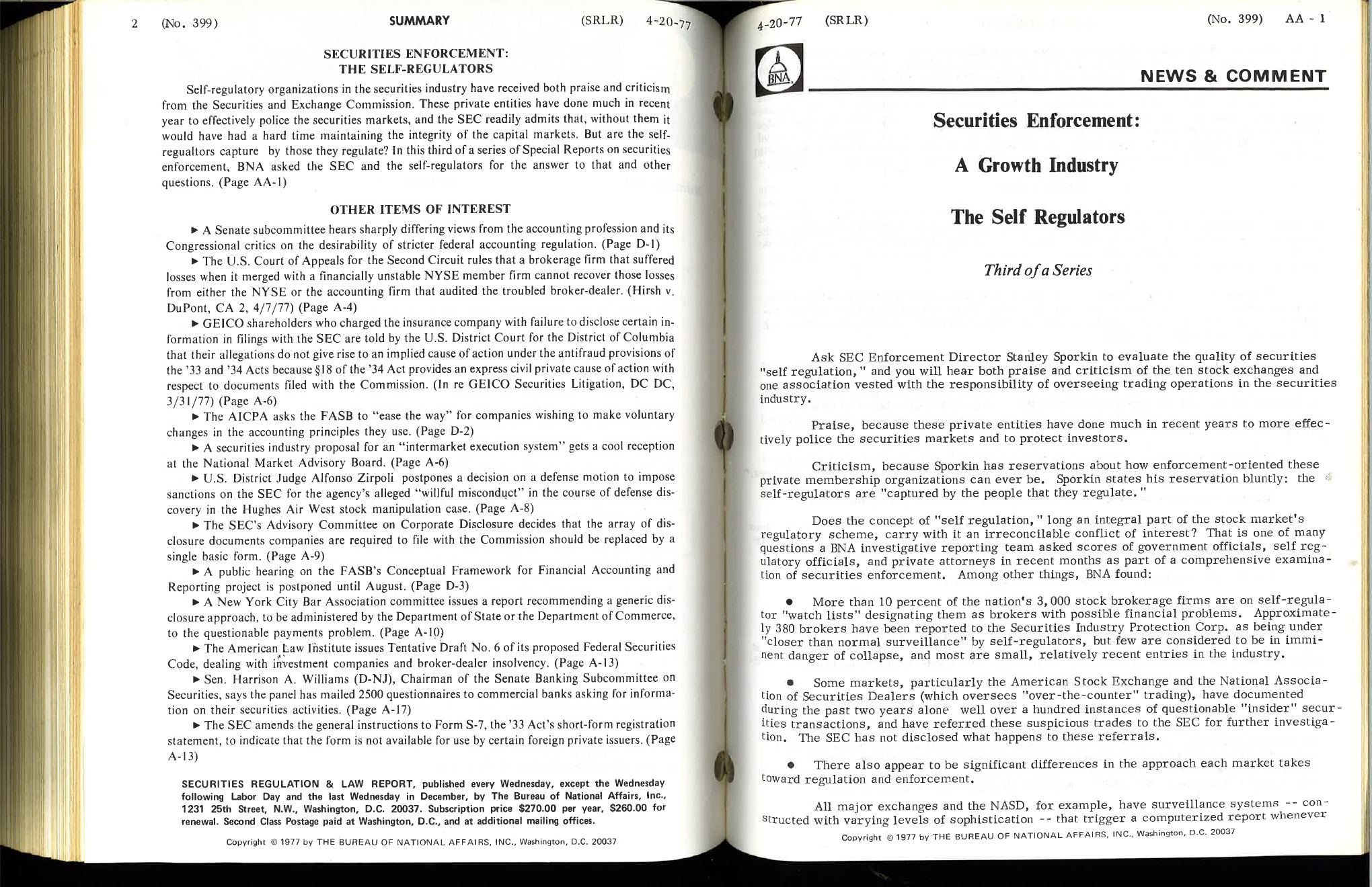 SEC Enforcement — Self Regulators — page 2