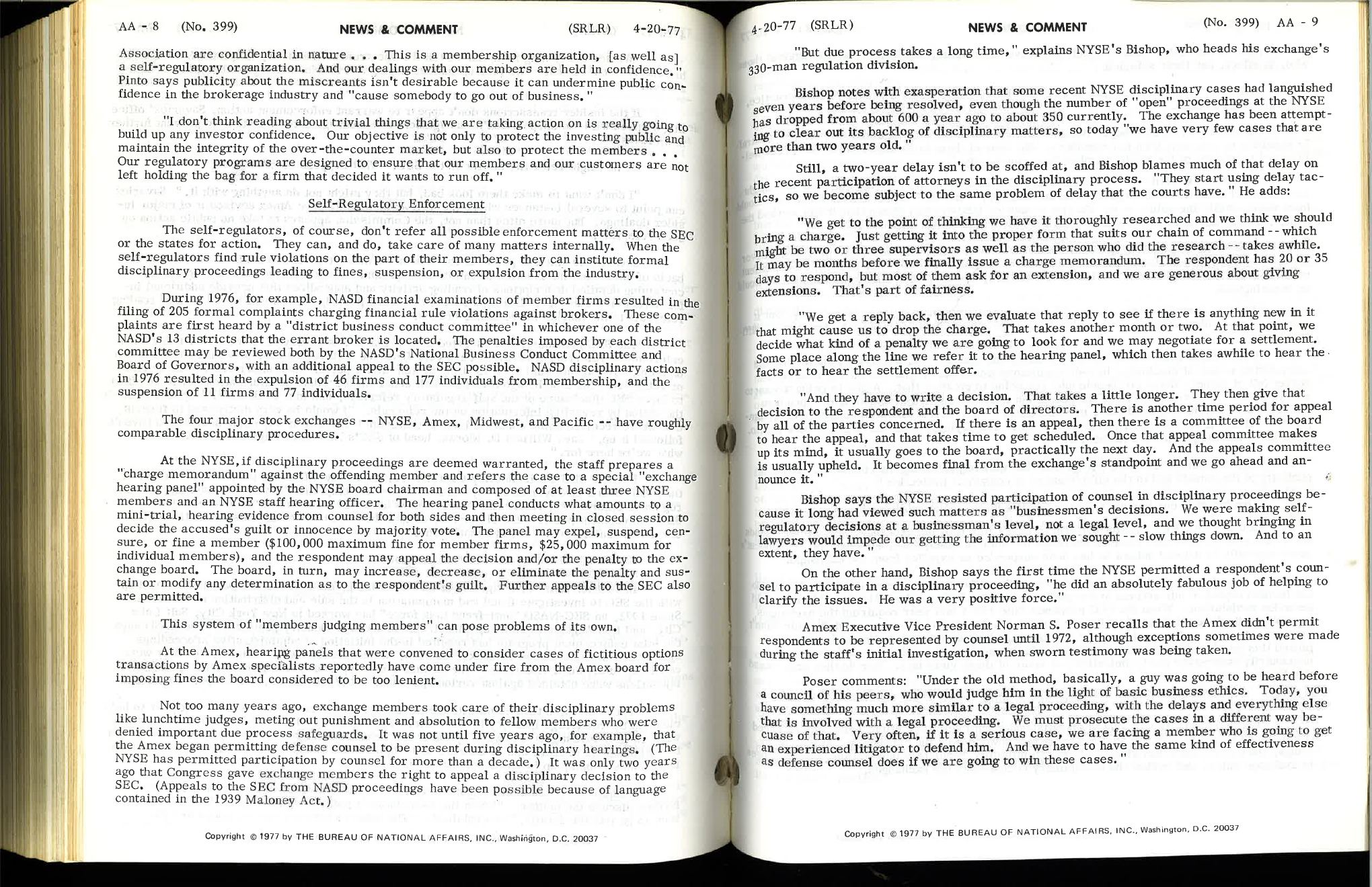 SEC Enforcement — Self Regulators — page 6