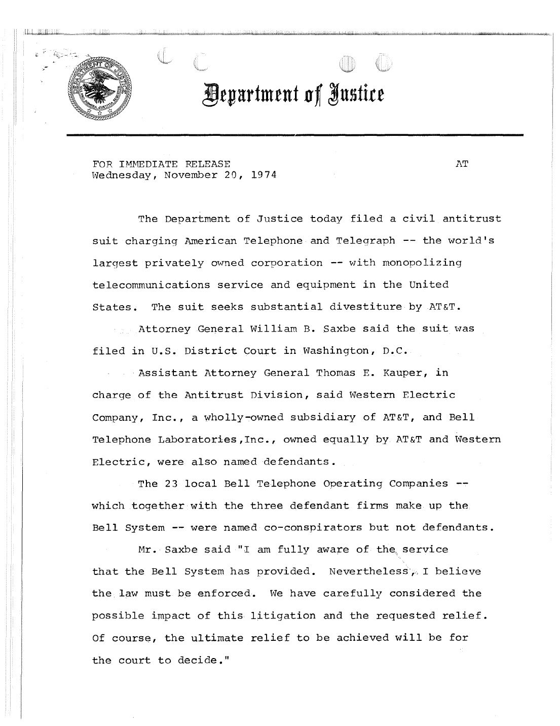US v. AT&T — page 4