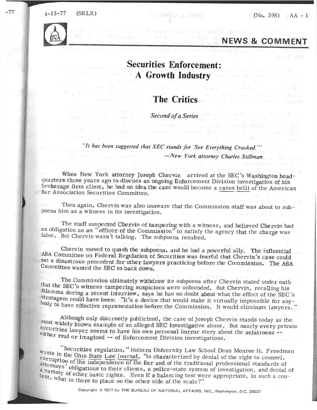 SEC Enforcement — The Critics — page 2
