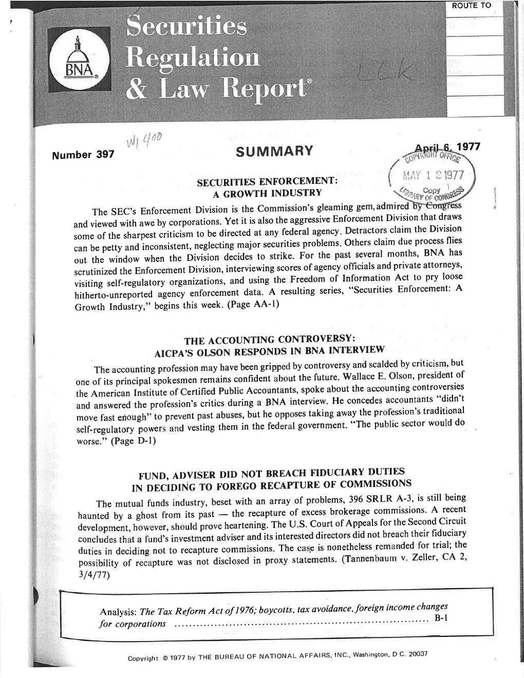 SEC Enforcement — Growth Industry — page 1