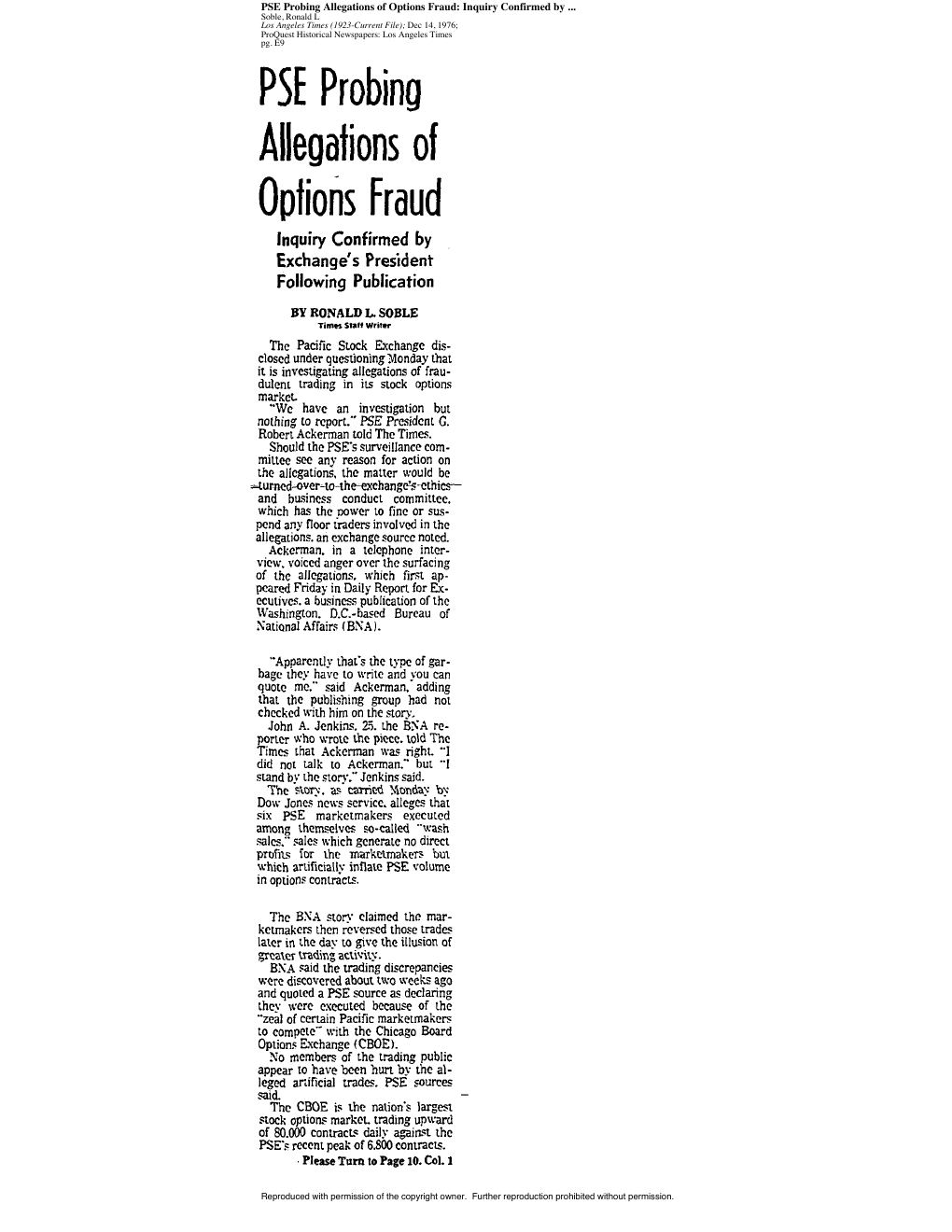 PSE Options Fraud — page 1