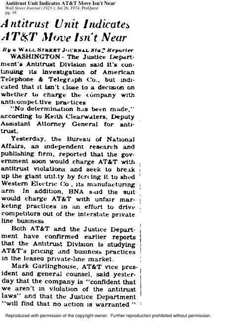 US v. AT&T — page 1