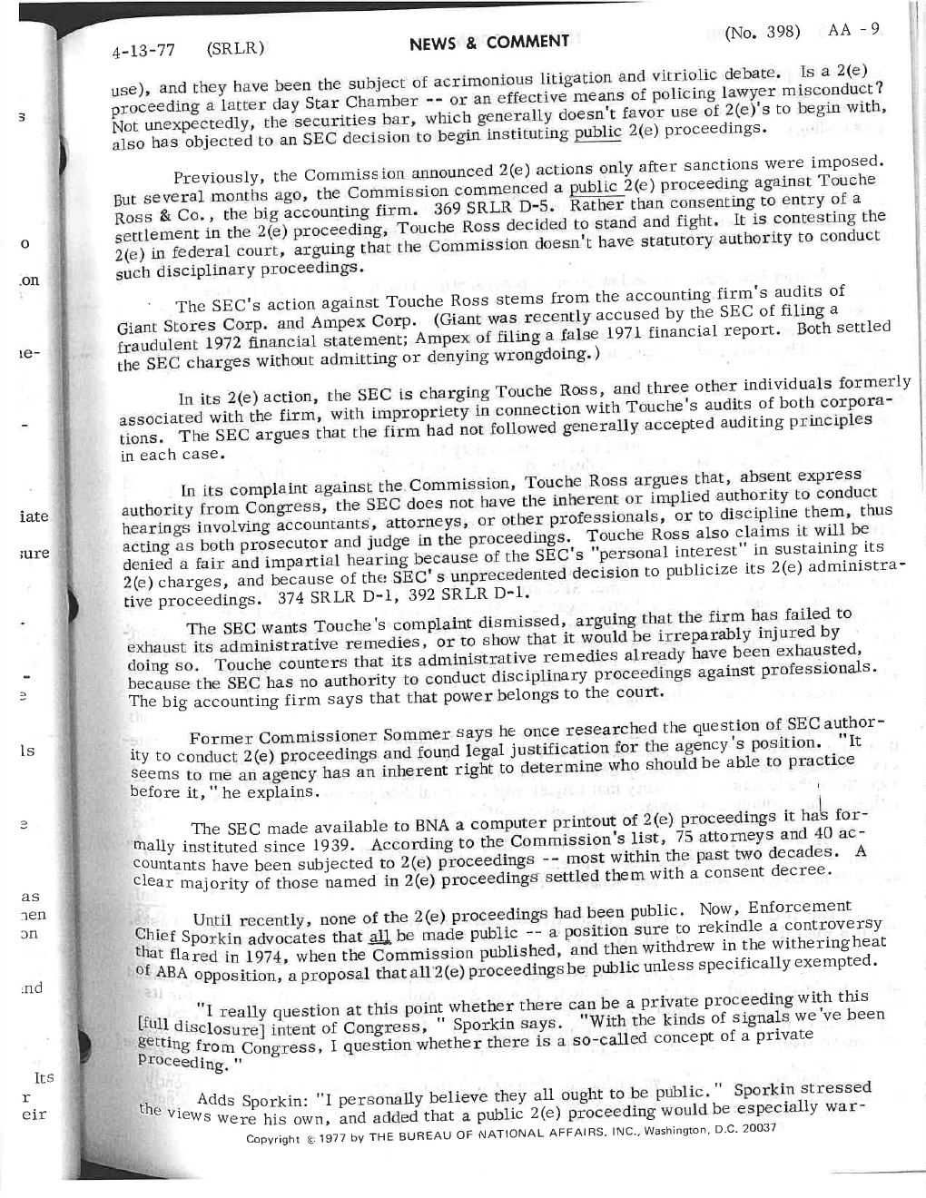 SEC Enforcement — The Critics — page 10