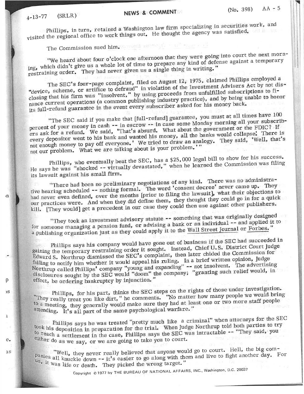 SEC Enforcement — The Critics — page 6